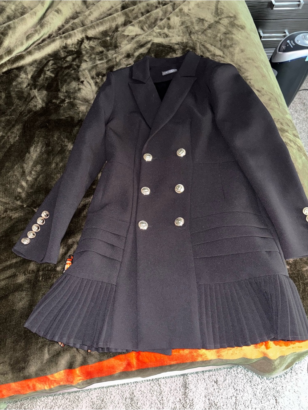 Balmain Black Double-Breasted  blazer dress .